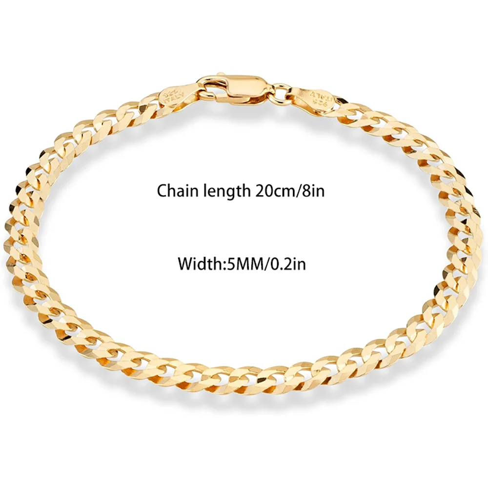 Locomotive Cuban Link Bracelet Punk Rock Style 925 Sterling