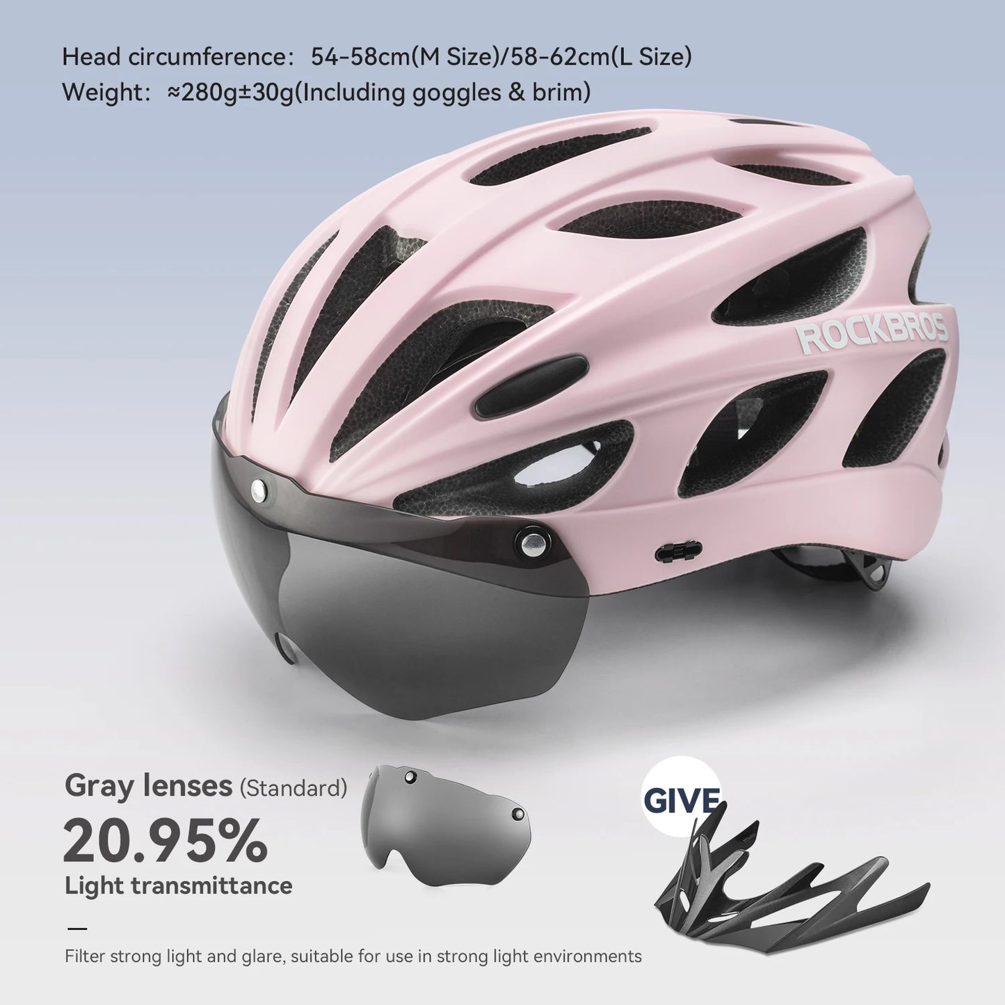 ROCKBROS Integrated Cycling Helmet Goggles For MTB Road