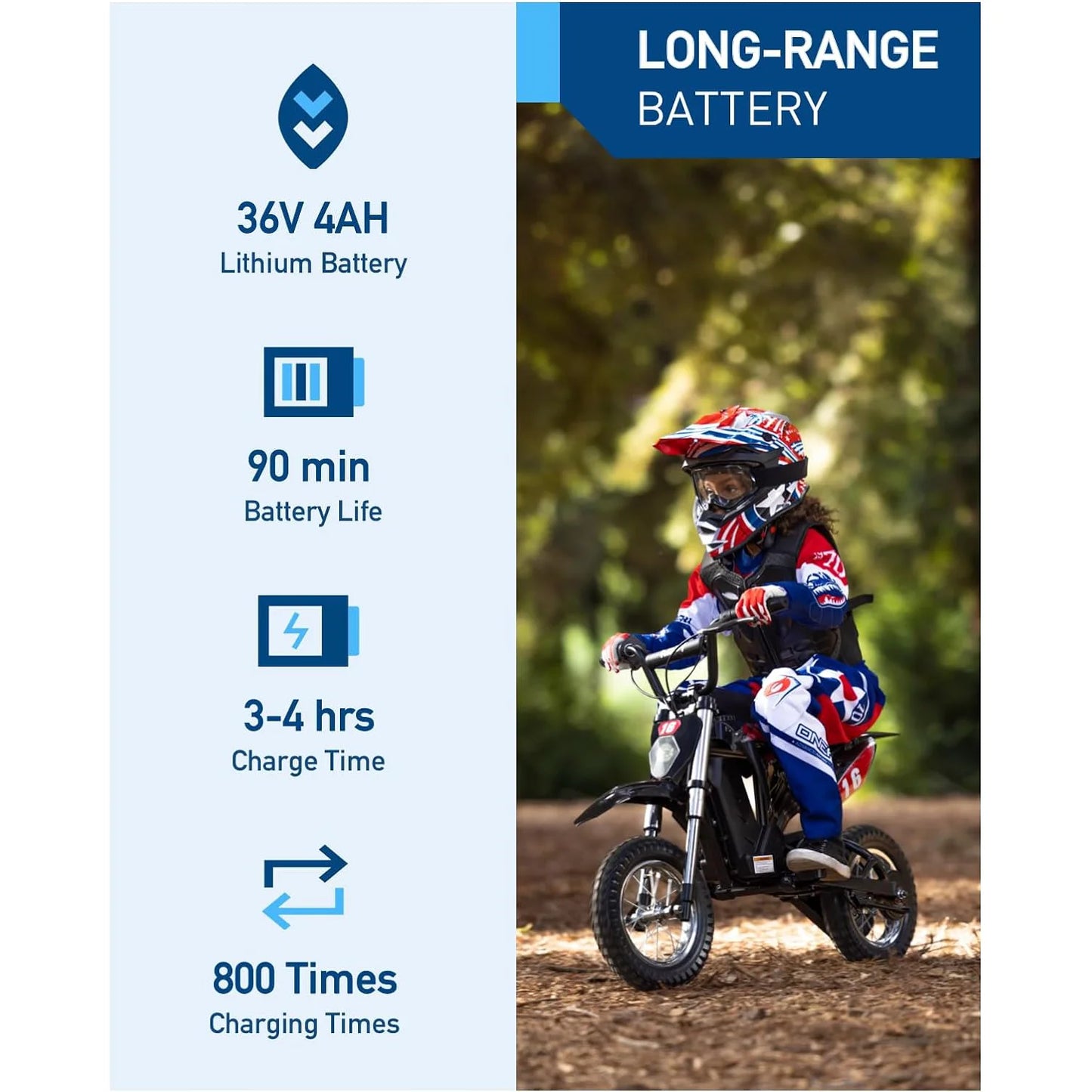 Hiboy 36V 300W Electric Kids Dirt Bike Ages 3to10 TriSpeed