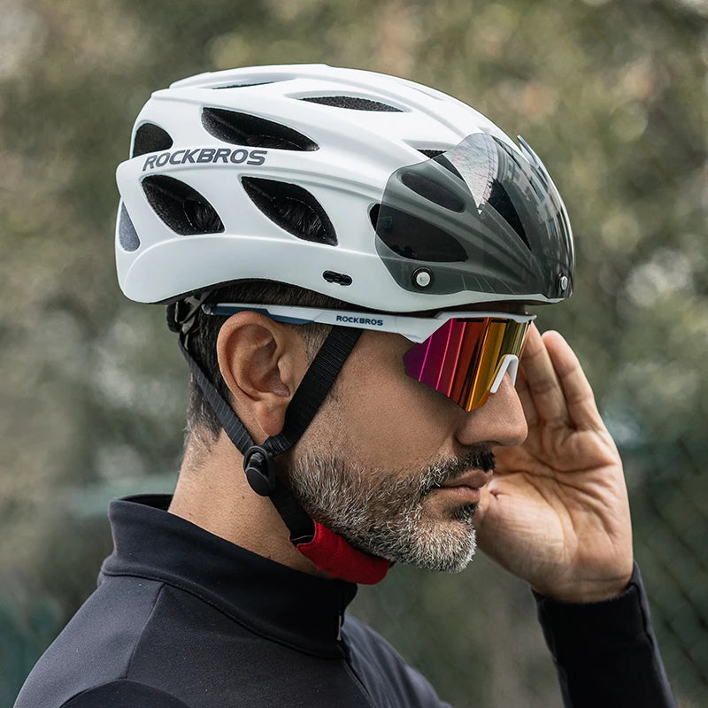 ROCKBROS Integrated Cycling Helmet Goggles For MTB Road