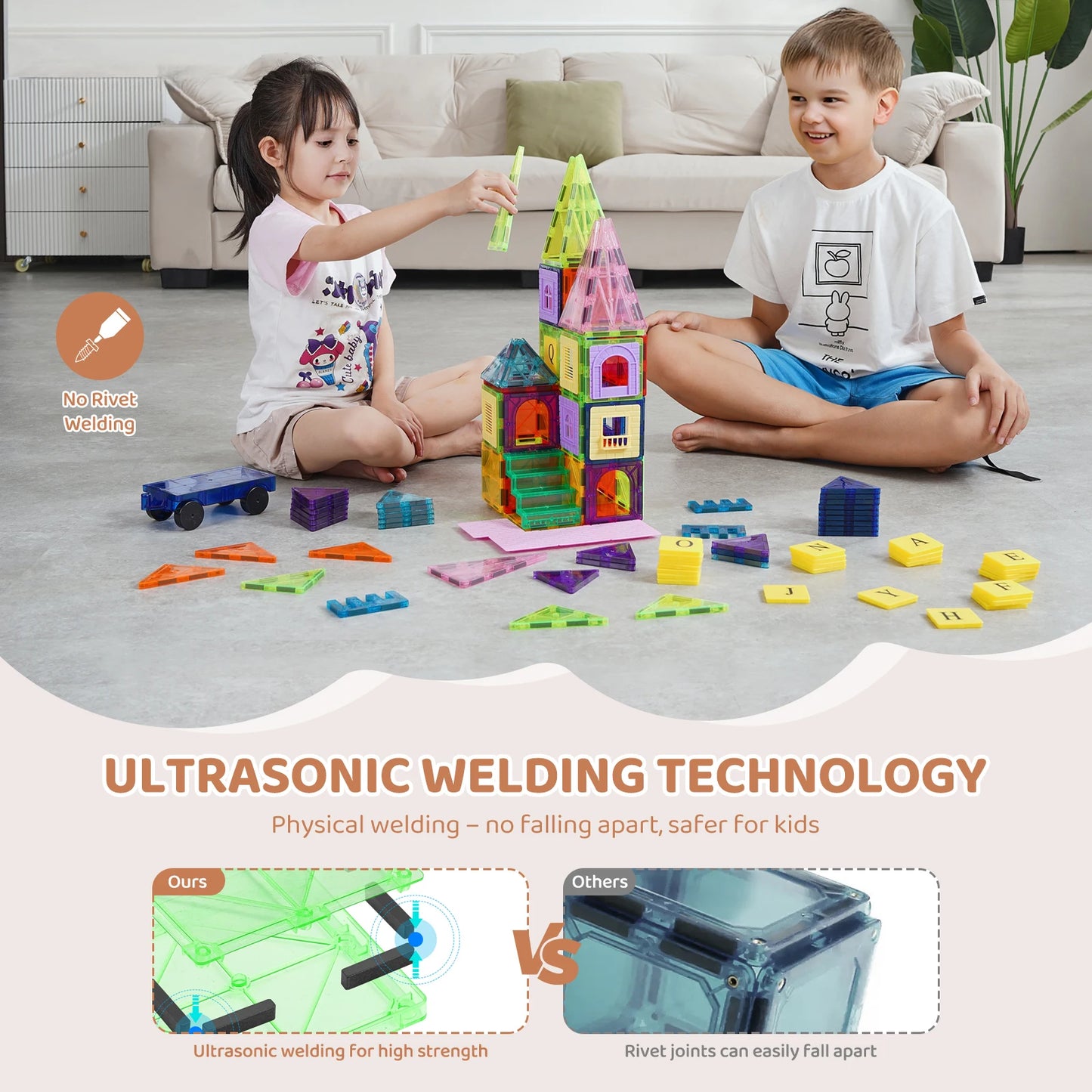 SucceBuy Magnetic Building Blocks Set Construction Puzzle