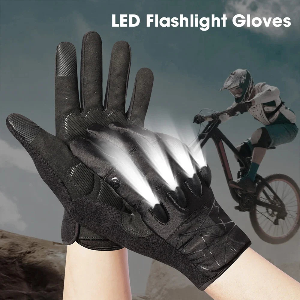 Savior Outdoor Cycling Gloves Half Finger LED Nightview