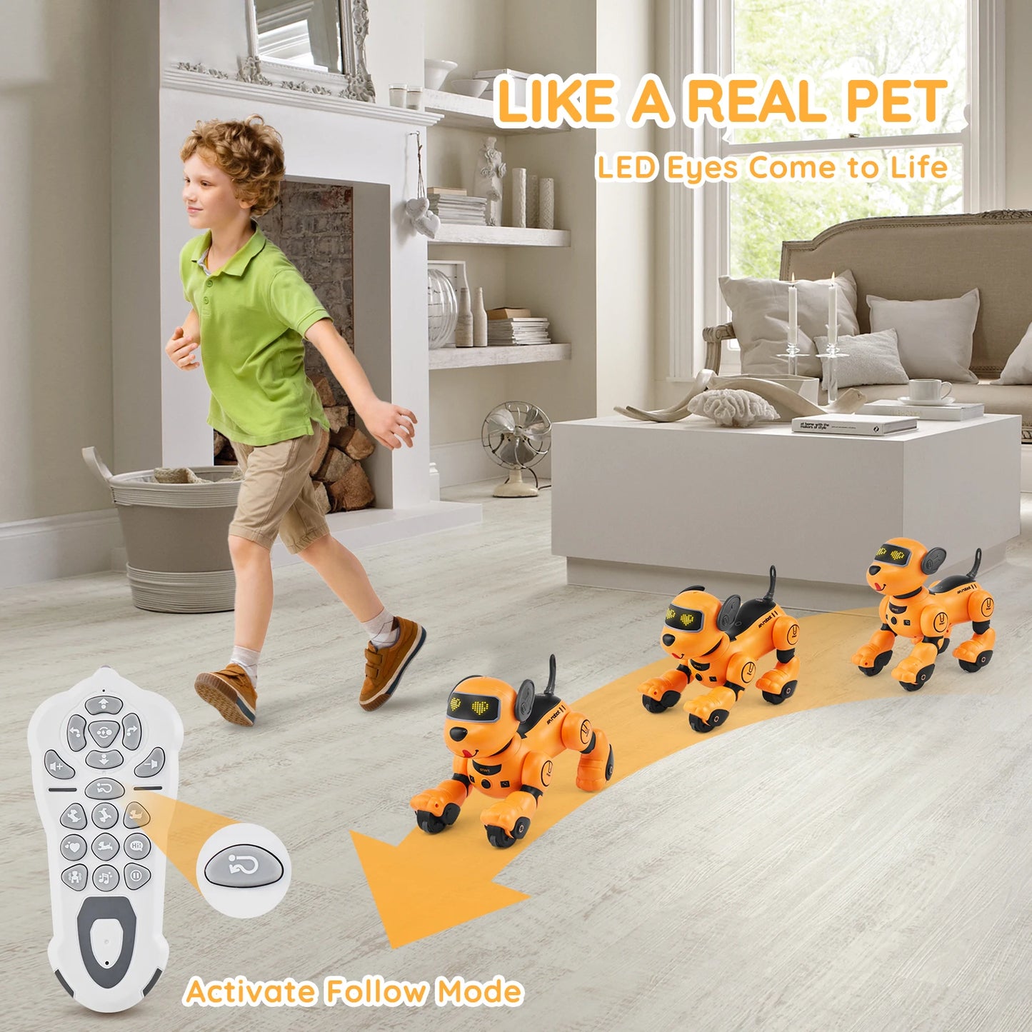 SucceBuy Remote Control Robot Dog Toy Singing Dancing Stunt