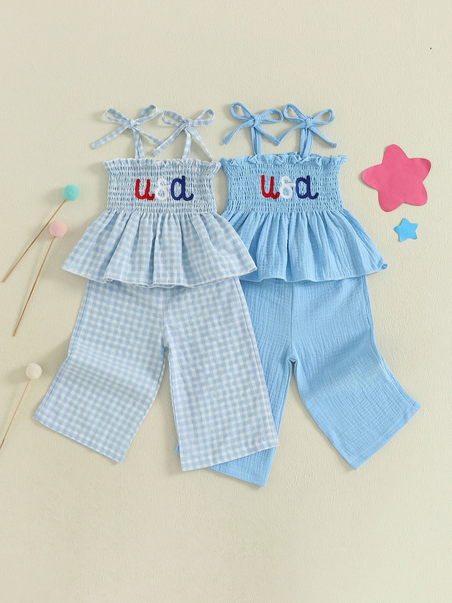 Emmababy Infant Girl Independence Day 2 Piece Set Outfit
