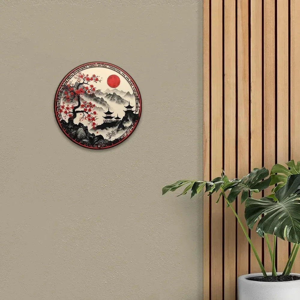 Helloyoung Faux Laser-Cut Aluminum Sign Cherry Blossom Design