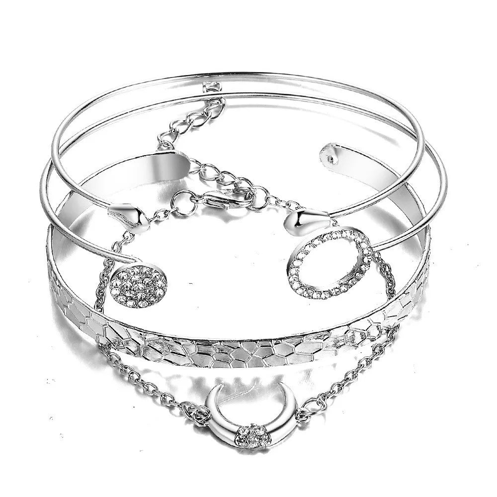 DAIPANCN Bohemian Metal Chain Bracelet Set For Women