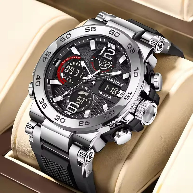 LIGE LED Display Men Wristwatch Luminous Sport Quartz