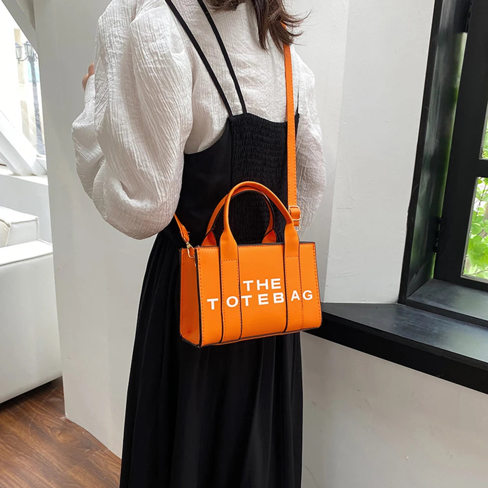PU Leather Tote Bag For Women Small Satchel With Straps