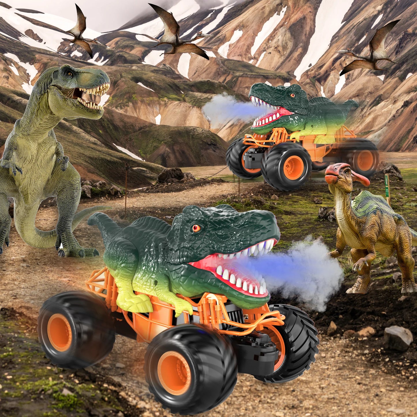Remote Control Velociraptor Dinosaur Truck 2.4GHz Ages 3-8