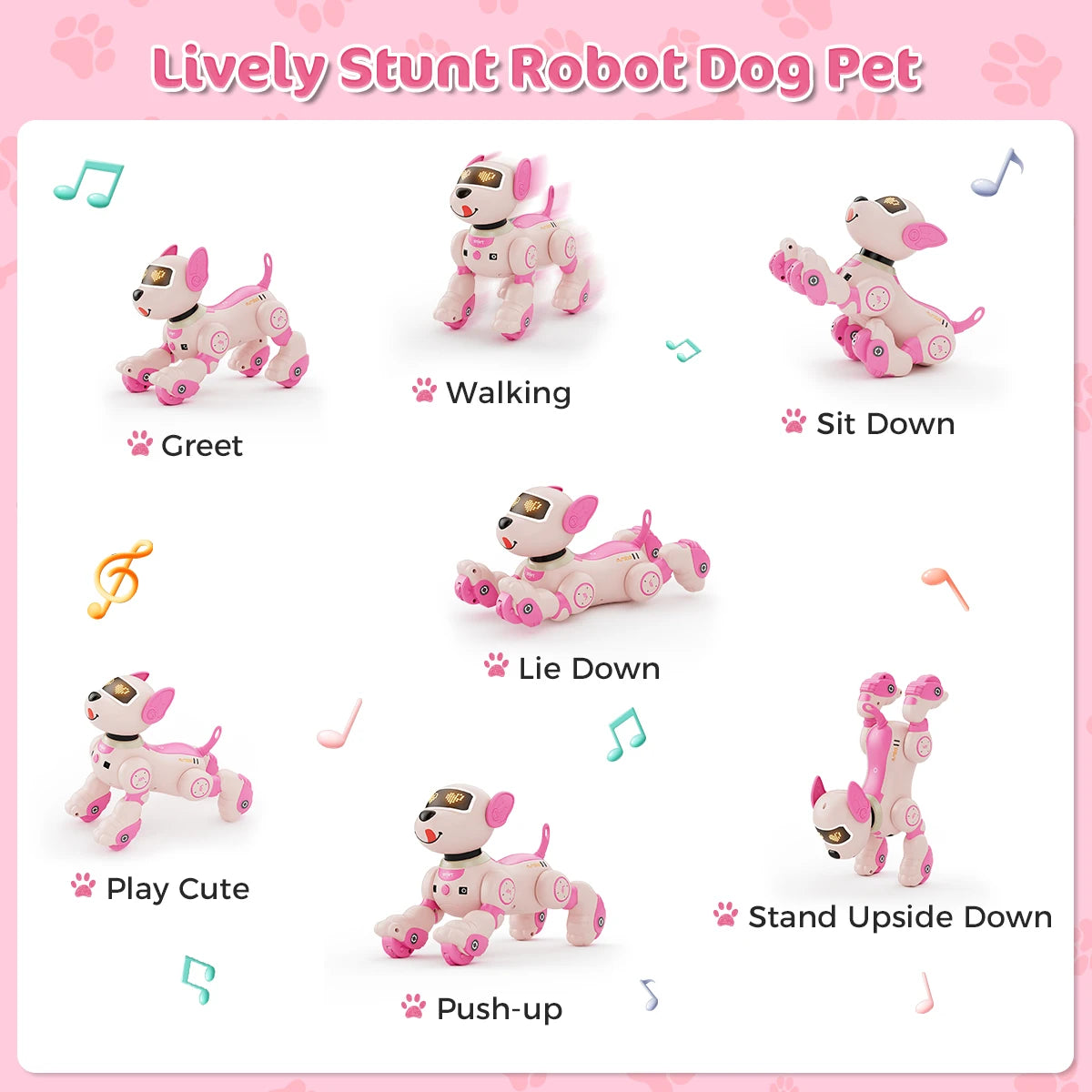 VATOS Robot Dog Toy For Kids Voice 2.4GHz Remote Control